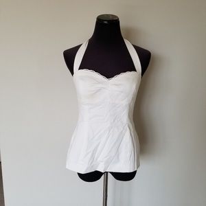 Lilly Pulitzer Scalloped Halter Top white